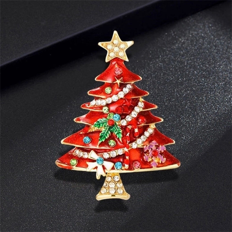 Vintage Style Pin Christmas Tree Alloy Unisex Brooches