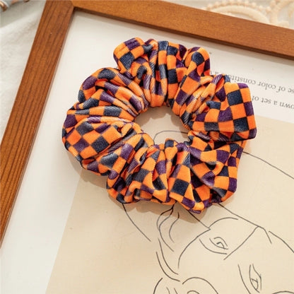 Halloween Fashion Women'S Pumpkin Heart Shape Flannel Printing Hair Tie