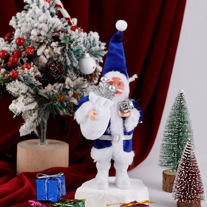 Cartoon Fabric Plush Standing Santa Claus Doll Christmas Decoration Desktop Ornament