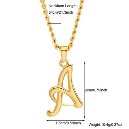 Casual Minimalist Letter 304 Stainless Steel 18K Gold Plated Pendant Necklace