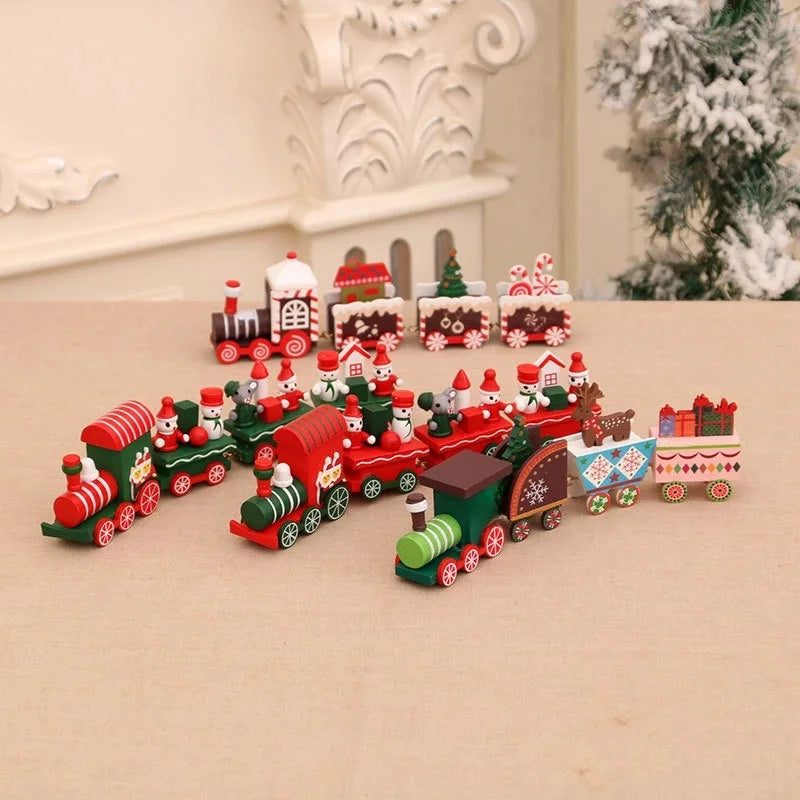 Christmas Fashion Train Wood Party Ornaments