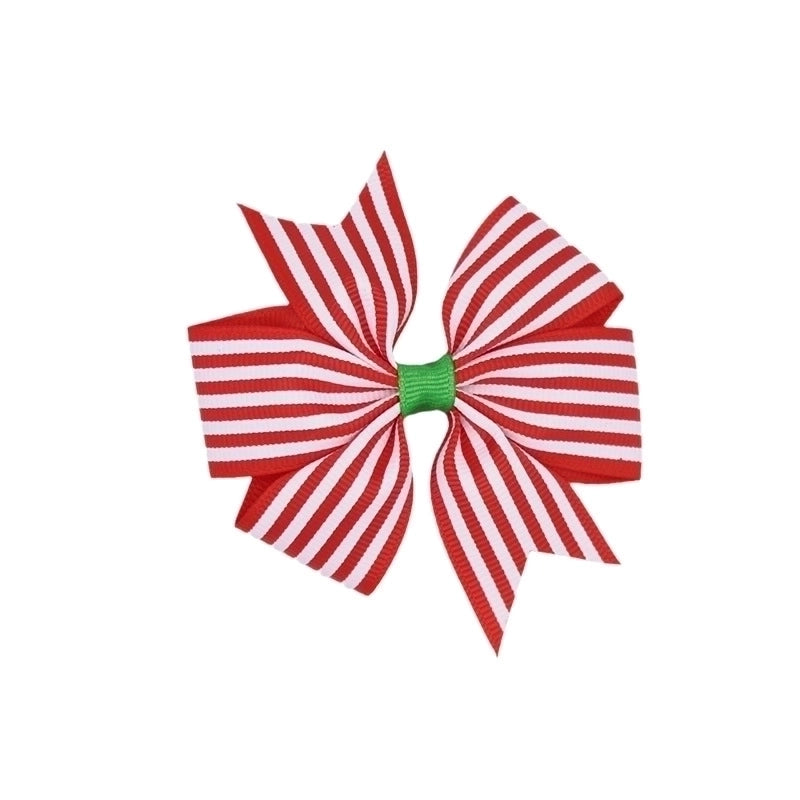 Hot Selling Christmas Party Headwear Plaid Stripe Bow Hairpin Little Girl Hairpin Accessories