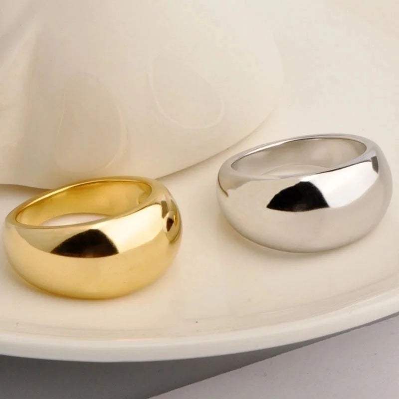 Exaggerated Solid Color Titanium Steel Rings