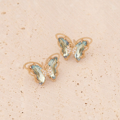Fashion Butterfly Copper Stud Earrings