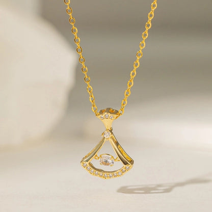 Titanium Steel Copper Plating Geometric Dolphin Shell Copper Necklaces