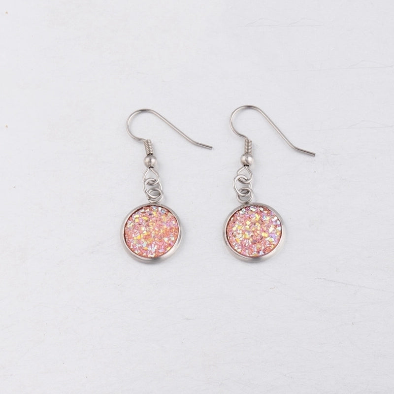 5 Pieces Minimalist Round Stainless Steel Resin Resin None Drop Earrings