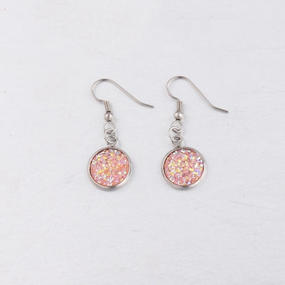 5 Pieces Minimalist Round Stainless Steel Resin Resin None Drop Earrings