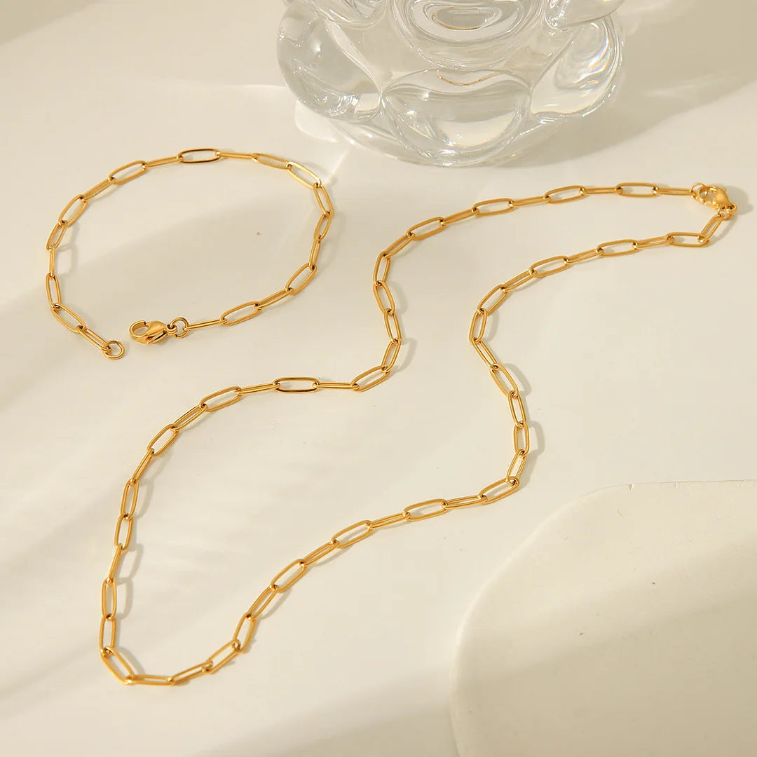 IG Style Ellipse Geometric Stainless Steel Electroplating Necklaces