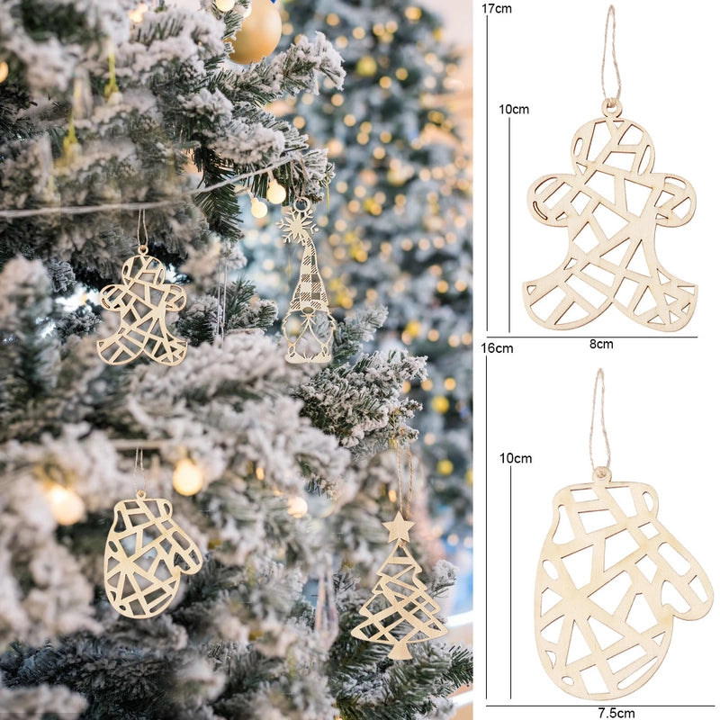 Christmas Minimalist Geometric Wood Party Hanging Ornaments