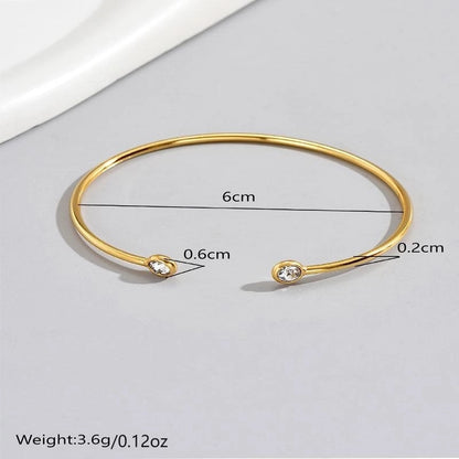 Luxurious French Style Life Tree 304 Stainless Steel 14K Gold Plated Rhinestones Bangle In Bulk