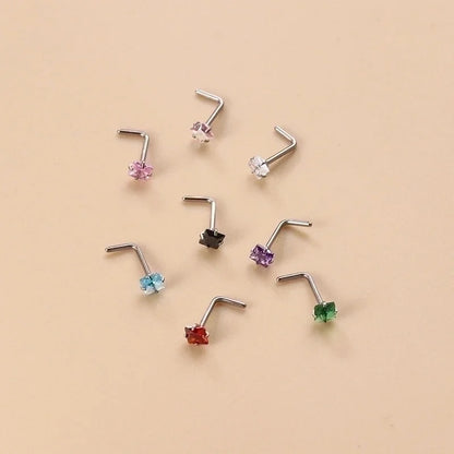 1 Piece Nose Rings & Studs Fashion Geometric 316L Stainless Steel Zircon