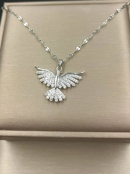 Basic Modern Style Classic Style Eagle 304 Stainless Steel Copper 18K Gold Plated Zircon Pendant Necklace