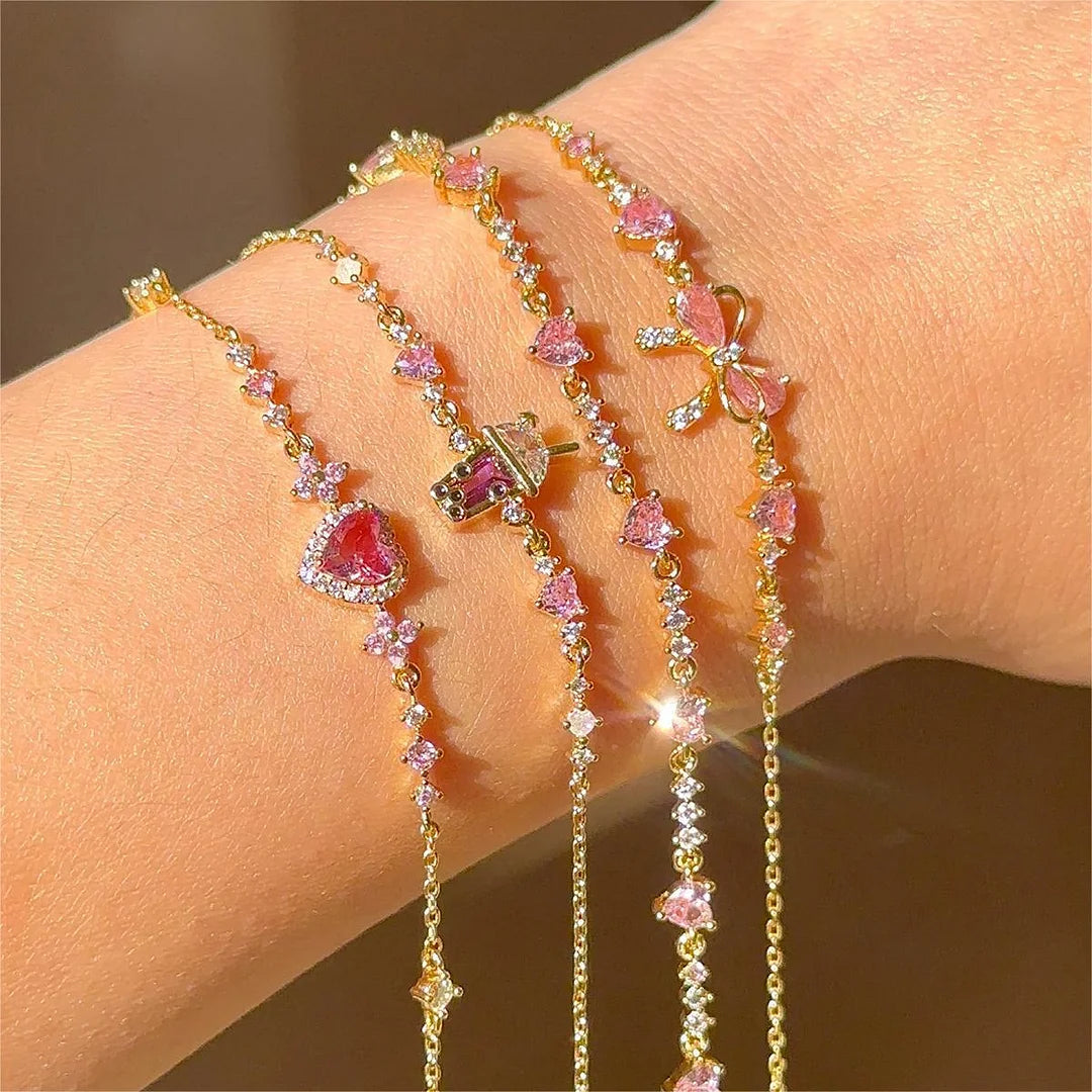 Refreshing Women Copper Diamond Inlay Bracelets