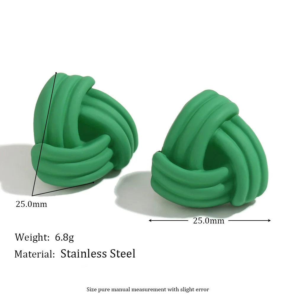 Fashion Triangle Geometric Stainless Steel Electroplating Stud Earrings