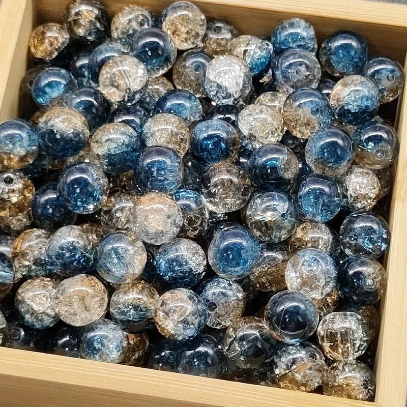 50 PCS/Package Diameter 10mm Diameter 8mm Glass Crackle Glass Beads Round Jewelry Accessories