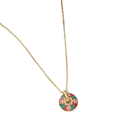 304 Stainless Steel 18K Gold Plated Retro Plating Flower Earrings Necklace