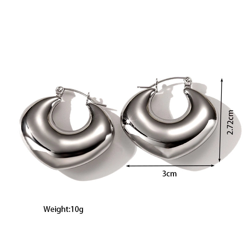 1 Pair Casual Classic Style C Shape U Shape Irregular Plating 304 Stainless Steel Earrings Ear Studs