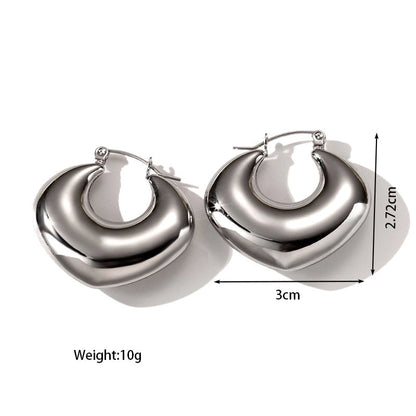 1 Pair Casual Classic Style C Shape U Shape Irregular Plating 304 Stainless Steel Earrings Ear Studs