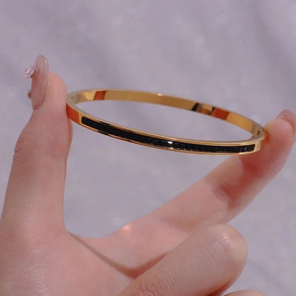 Casual Elegant Minimalist Solid Color 304 Stainless Steel Bangle In Bulk