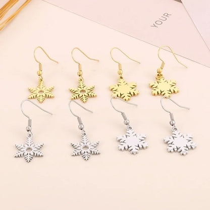 Vacation Snowflake Titanium Steel 18K Gold Plated Plating Bracelets Earrings Necklace