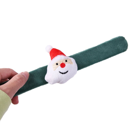 Christmas Cartoon Style Cute Santa Claus Flannel Party Festival Wristband