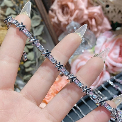 Copper Inlay Heart Shape Flower Bow Knot Zircon Bracelets