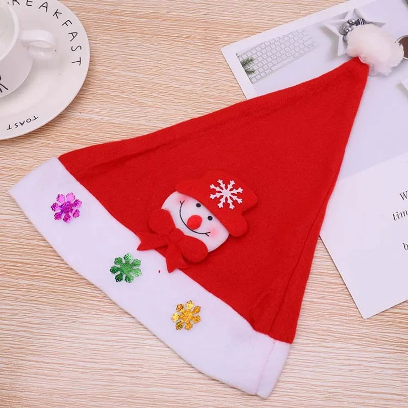 Creative Christmas Decorations Luminous Christmas Brushed Cloth Children's Hat Christmas Gift Cartoon Christmas Hat