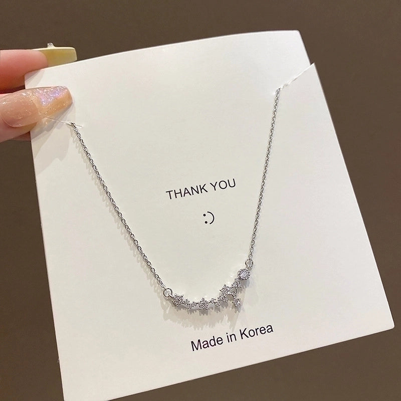 Minimalist Heart Shape Flower Bow Knot Titanium Steel Copper Plating Inlay Artificial Gemstones Pendant Necklace