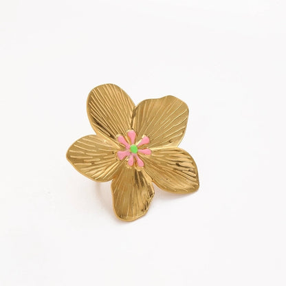 Elegant Minimalist Geometric 304 Stainless Steel Enamel Stainless Steel Rings