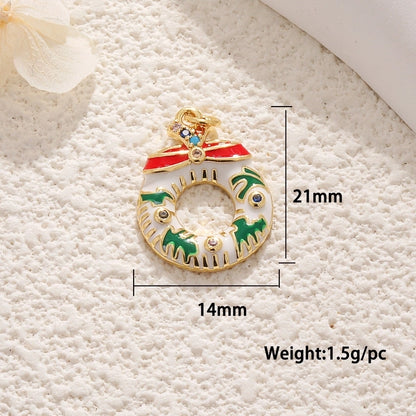 1 Piece 12*17mm 15 * 20mm 18 * 22mm Copper Christmas Tree Flower Snowflake Jewelry Accessories Pendant