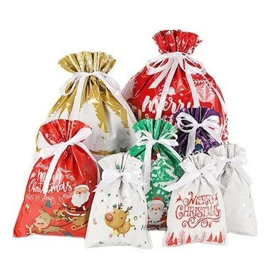 Christmas Gift Bag 2025 Santa Claus Style Drawstring Bag Candy Packaging Gift Bag