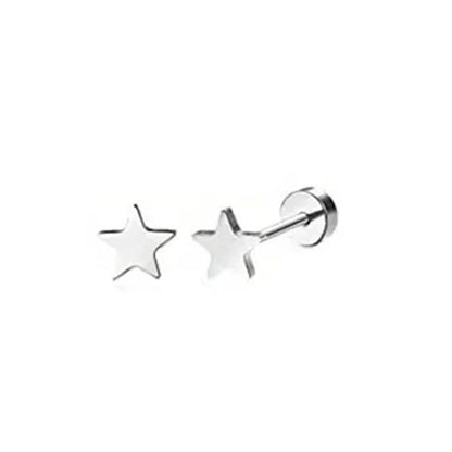 1 Pair Minimalist Pentagram Animal Moon 304 Stainless Steel 18K Gold Plated Ear Studs