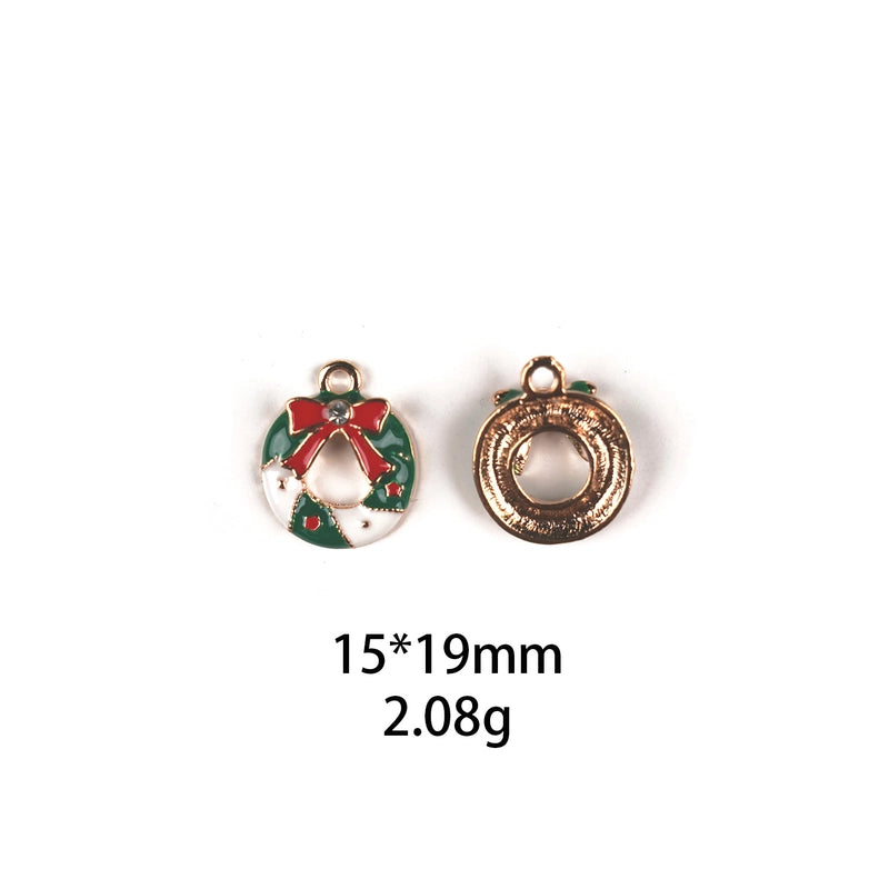 10 PCS/Package Zinc Alloy Christmas Tree Santa Claus Christmas Socks Pendant Jewelry Accessories