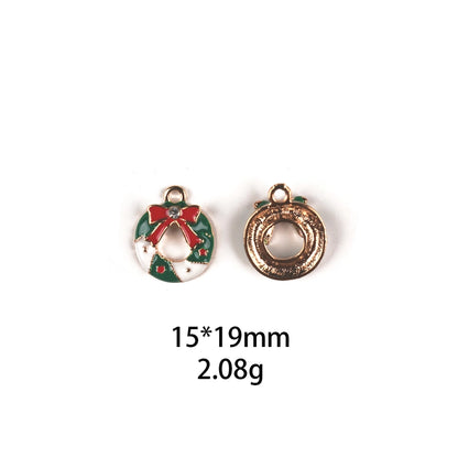 10 PCS/Package Zinc Alloy Christmas Tree Santa Claus Christmas Socks Pendant Jewelry Accessories