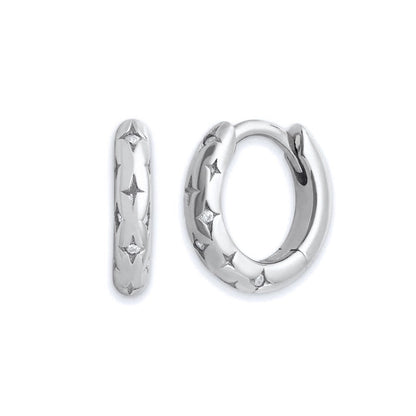 1 Pair Retro Round Copper Zircon Hoop Earrings