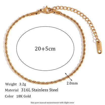 Minimalist Women Geometric 18K Gold Plated Anklets