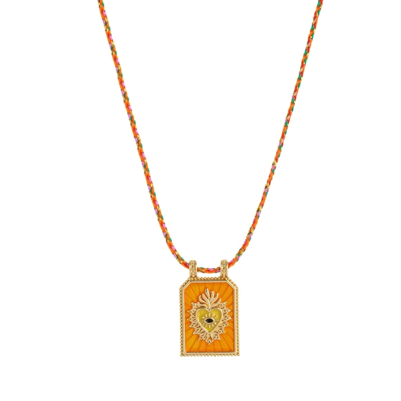 Copper Gold Plated Enamel Tarot Pendant Necklace