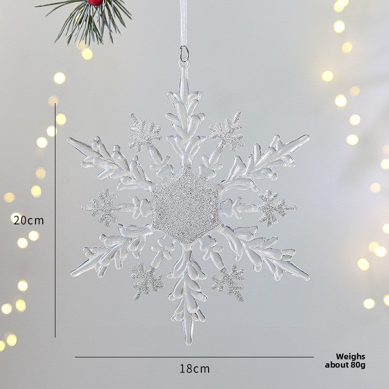 Christmas Decoration Transparent Glitter Acrylic Snowflake Gold Snowflake Christmas Tree Window Decoration Pendant
