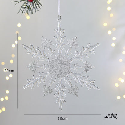 Christmas Decoration Transparent Glitter Acrylic Snowflake Gold Snowflake Christmas Tree Window Decoration Pendant