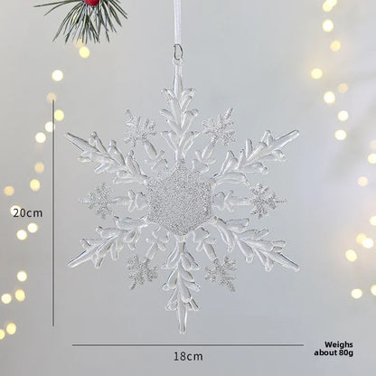 Christmas Decoration Transparent Glitter Acrylic Snowflake Gold Snowflake Christmas Tree Window Decoration Pendant