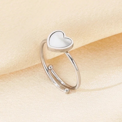 Vintage Style Heart Shape Bow Knot 304 Stainless Steel 18K Gold Plated Open Rings