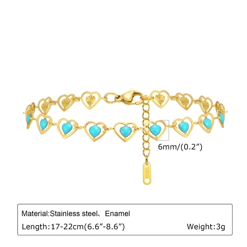 Elegant Lady Streetwear Cherry Heart Shape Flower 201 Stainless Steel Gold Plated Bracelets In Bulk
