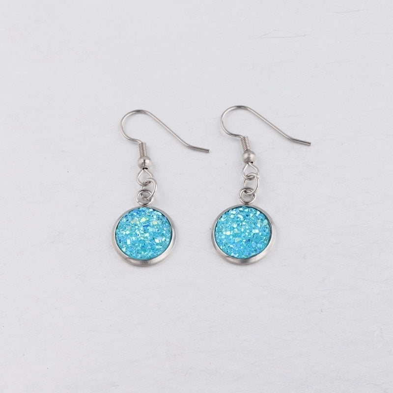 5 Pieces Minimalist Round Stainless Steel Resin Resin None Drop Earrings