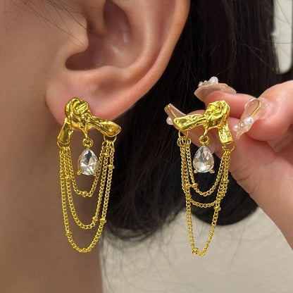 1 Pair IG Style Minimalist Heart Shape Flower Bow Knot Inlay Alloy Artificial Pearls Rhinestones Drop Earrings Earrings Ear Studs