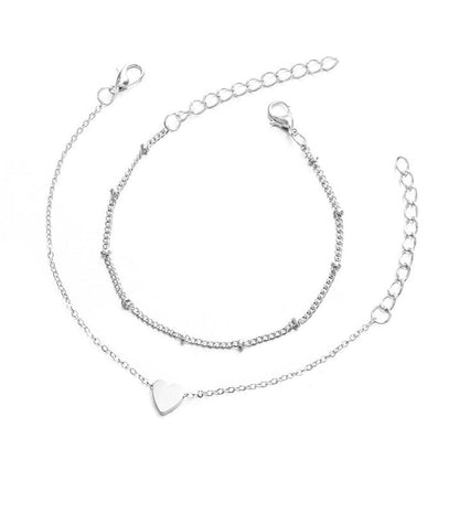 Fashion Heart Shape Alloy Titanium Steel Plating Rhinestones Artificial Pearls Women\'S Bracelets