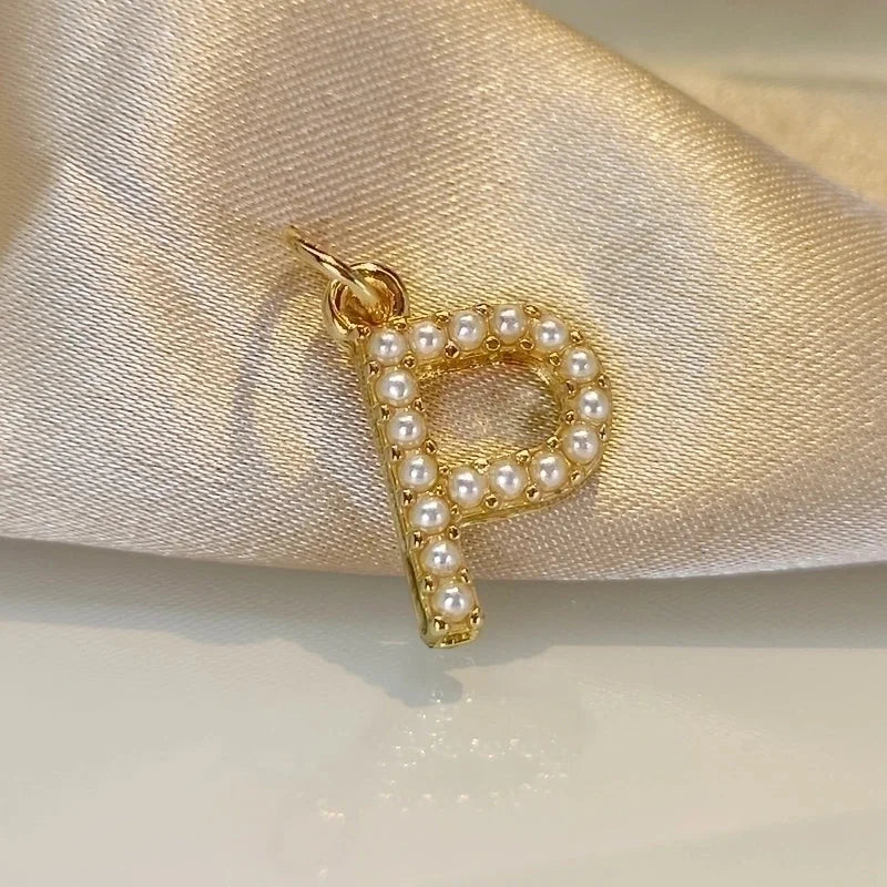 Fashion Letter Imitation Pearl Freshwater Pearl Copper Necklace