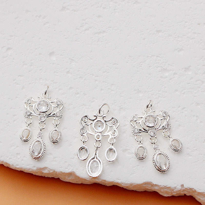 1 Piece Alloy Heart Shape Flower Pendant