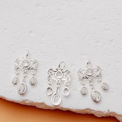 1 Piece Alloy Heart Shape Flower Pendant