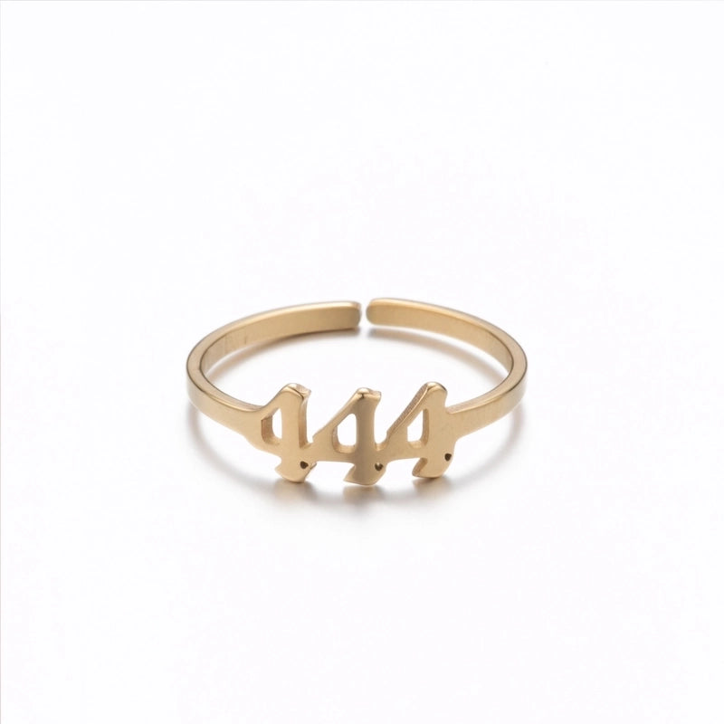 Retro Letter 201 Stainless Steel 18K Gold Plated Plating Open Ring