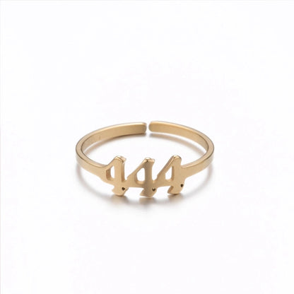 Retro Letter 201 Stainless Steel 18K Gold Plated Plating Open Ring